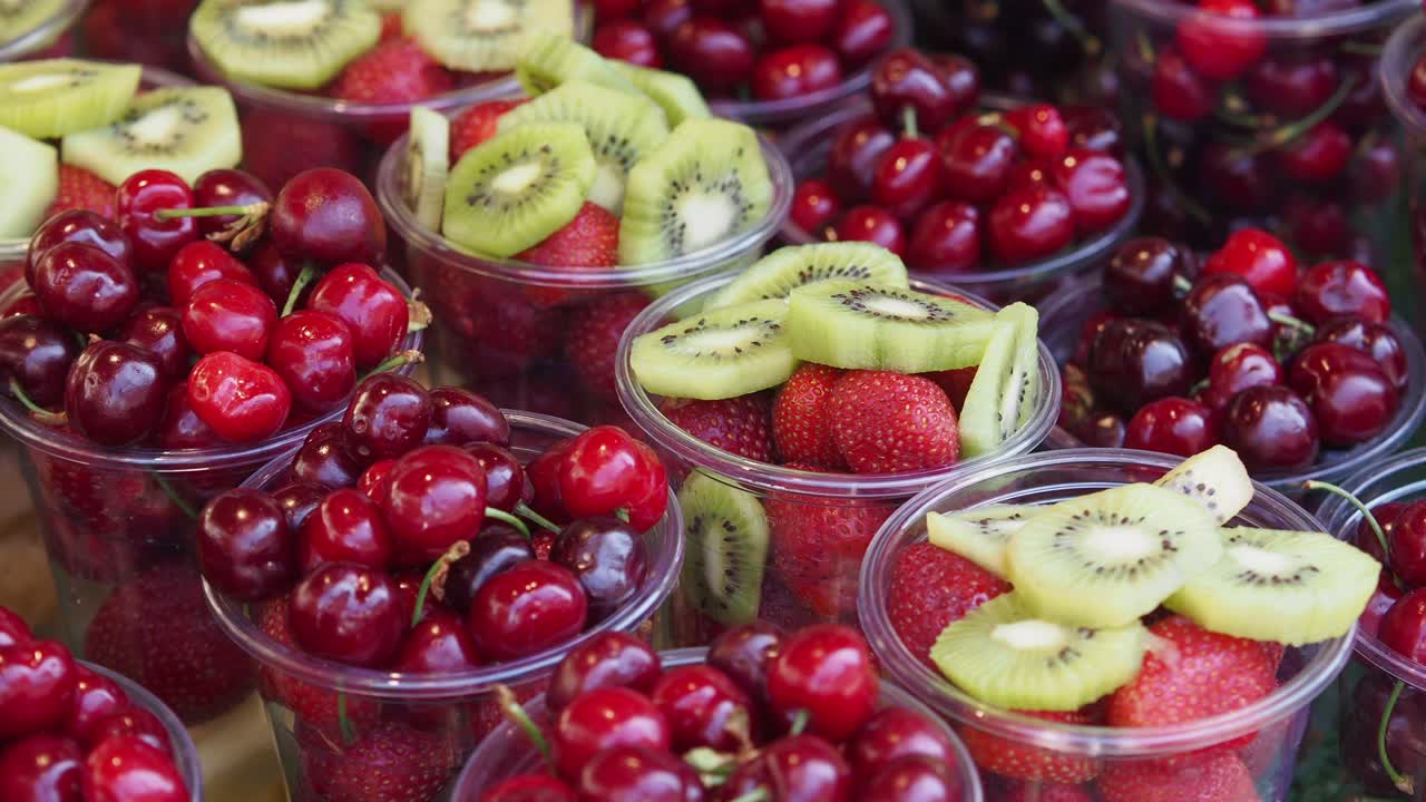 Fresh Fruit Cups Display