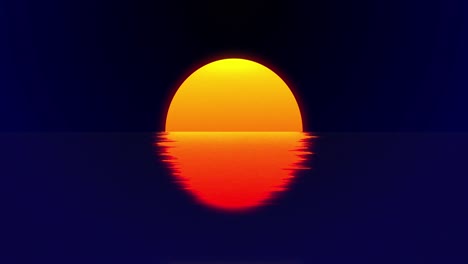 animation of sun over water on black background