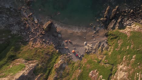 sunrise at tiny hidden beach in