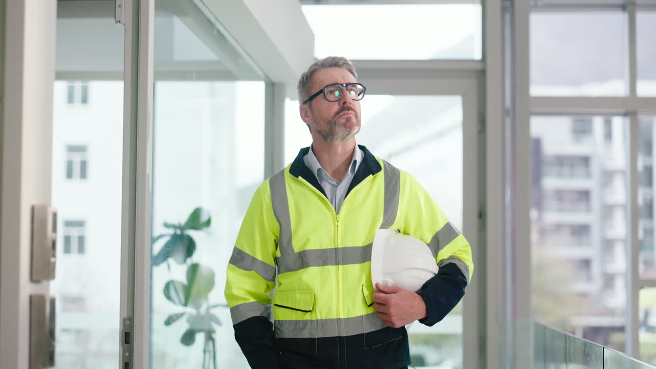 Construction worker in a building