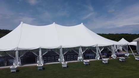 wedding venue tent in orchard