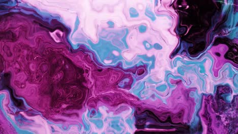 Animation-of-vibrant-coloured-purple-and-blue-liquid-flowing-in-hypnotic-motion