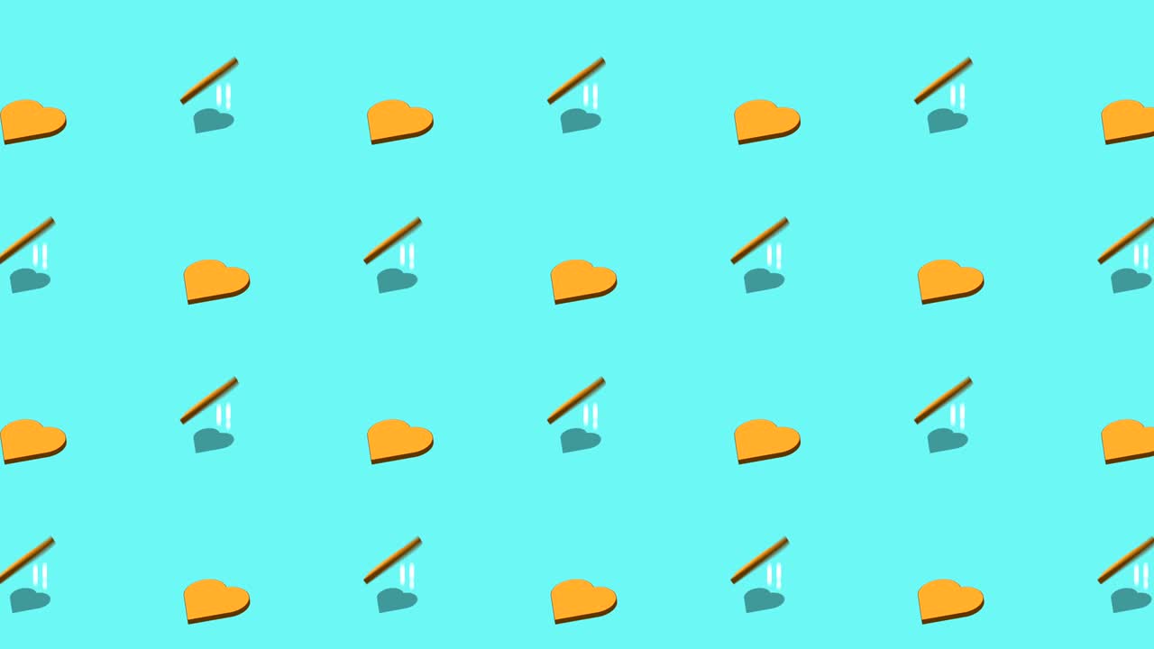 회전 심장 평평한 아이콘 배경