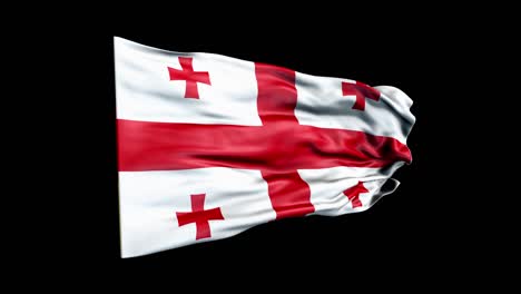 realistic georgia flag is waving 3d animation. national flag of georgia. 4k georgia flag seamless loop animation.