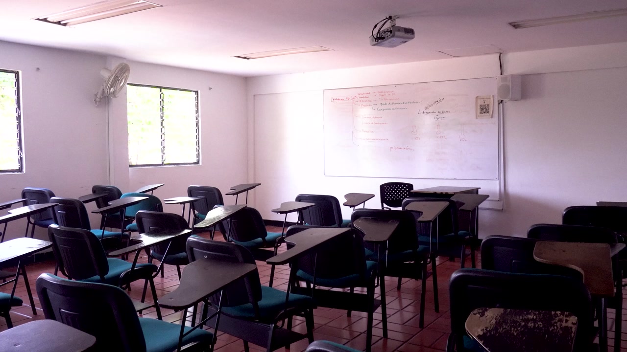 Organized School Classroom Interior with No Students Present