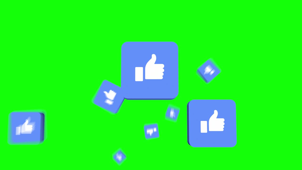 Animated Facebook Like Buttons on Green Screen