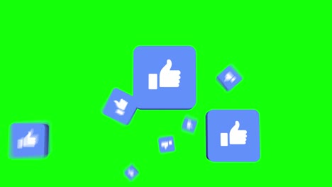 animated facebook like buttons on green screen