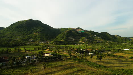 exotic travel destination in indonesia, lombok island in drone view