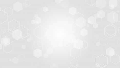 abstract background animation with many hexagons (white)