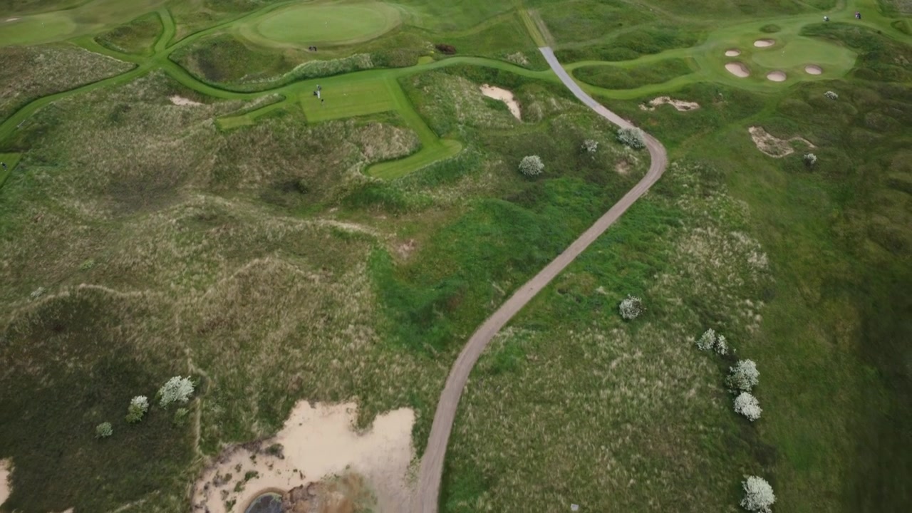 Golf fly over a Wirral Golf course 4k DRONE