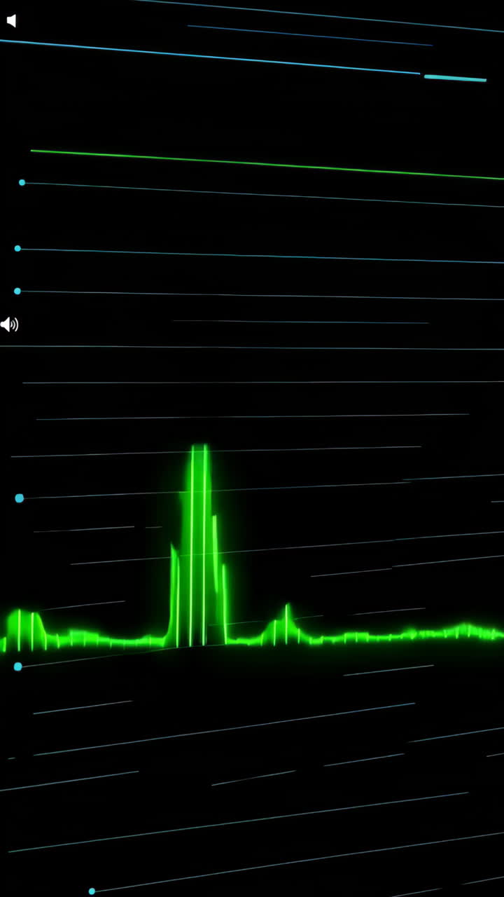 파동 형태를 보여주는 오실로스코프 디스플레이