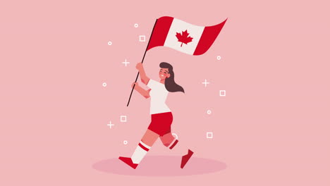 woman celebrating canadian flag day