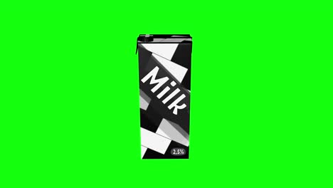 8 animations milk carton box green screen 3d packaging chroma key