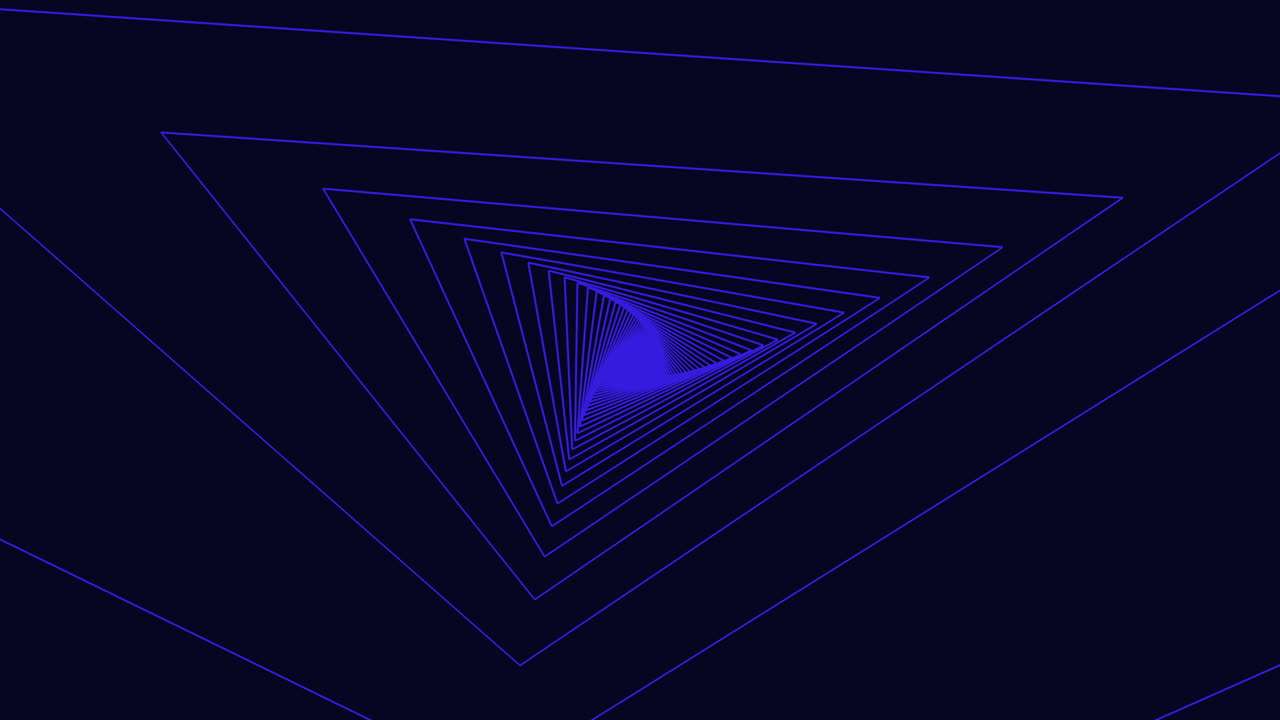 An image of a blue triangle with a white line bisecting it, set against a dark blue backdrop. The triangle's tip points downwards, creating a simple and minimalist visual effect