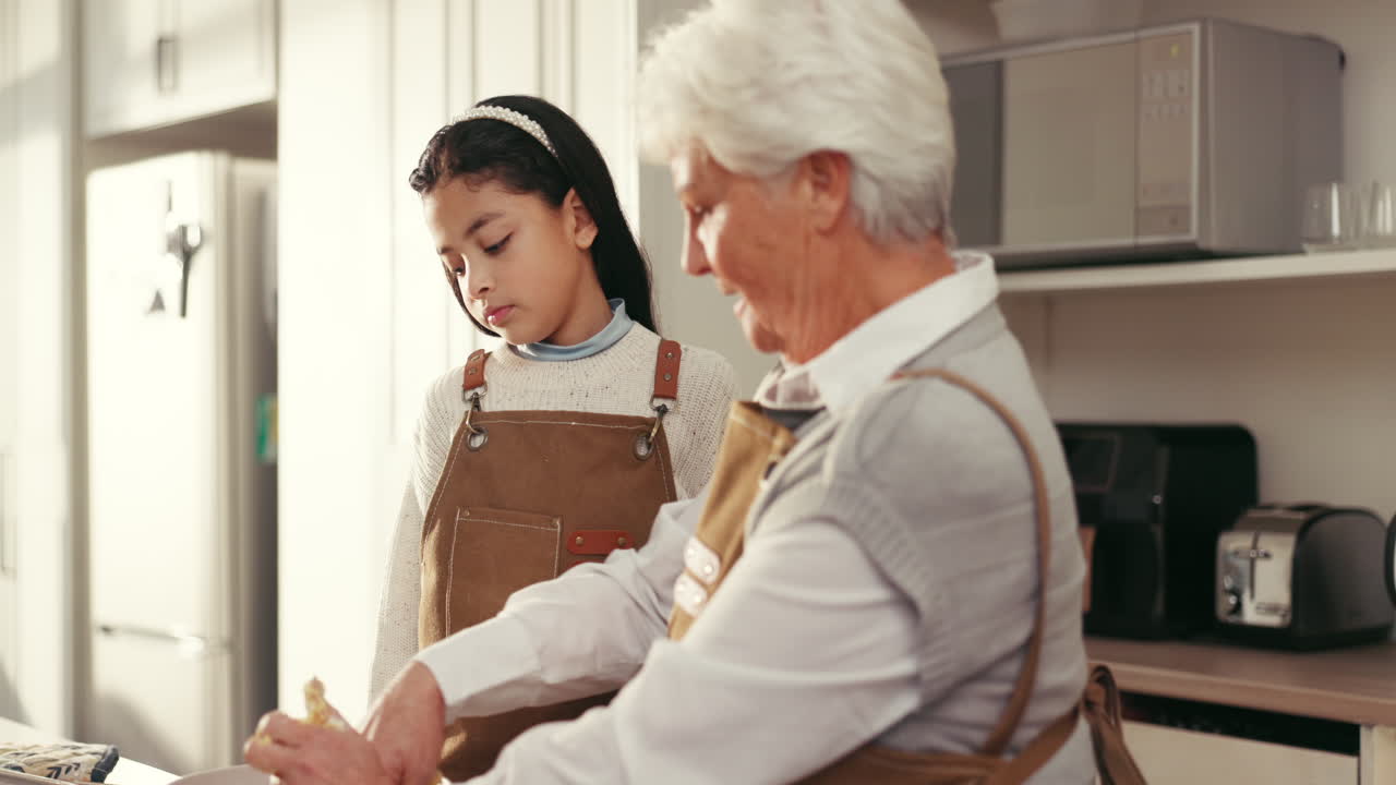 Grandmother and Grandchild Cooking Together in the Kitchen