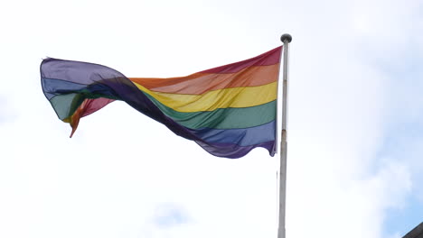 gay pride rainbow flag slow motion