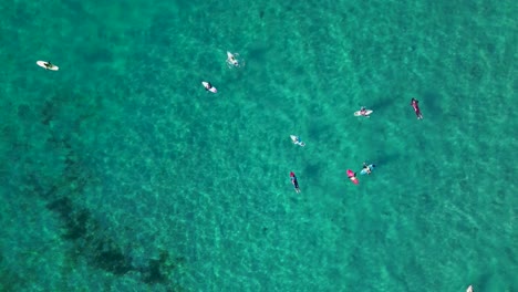 surfers on sea waves of tropical beach of caion in galicia, spain