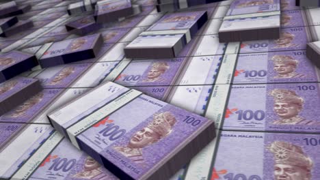 animación en bucle del paquete de billetes del dinero del ringgit de malasia