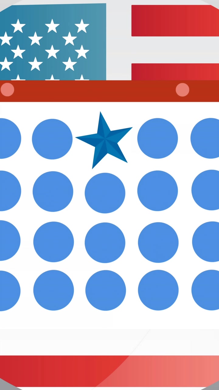 Animation of token template card over american flag