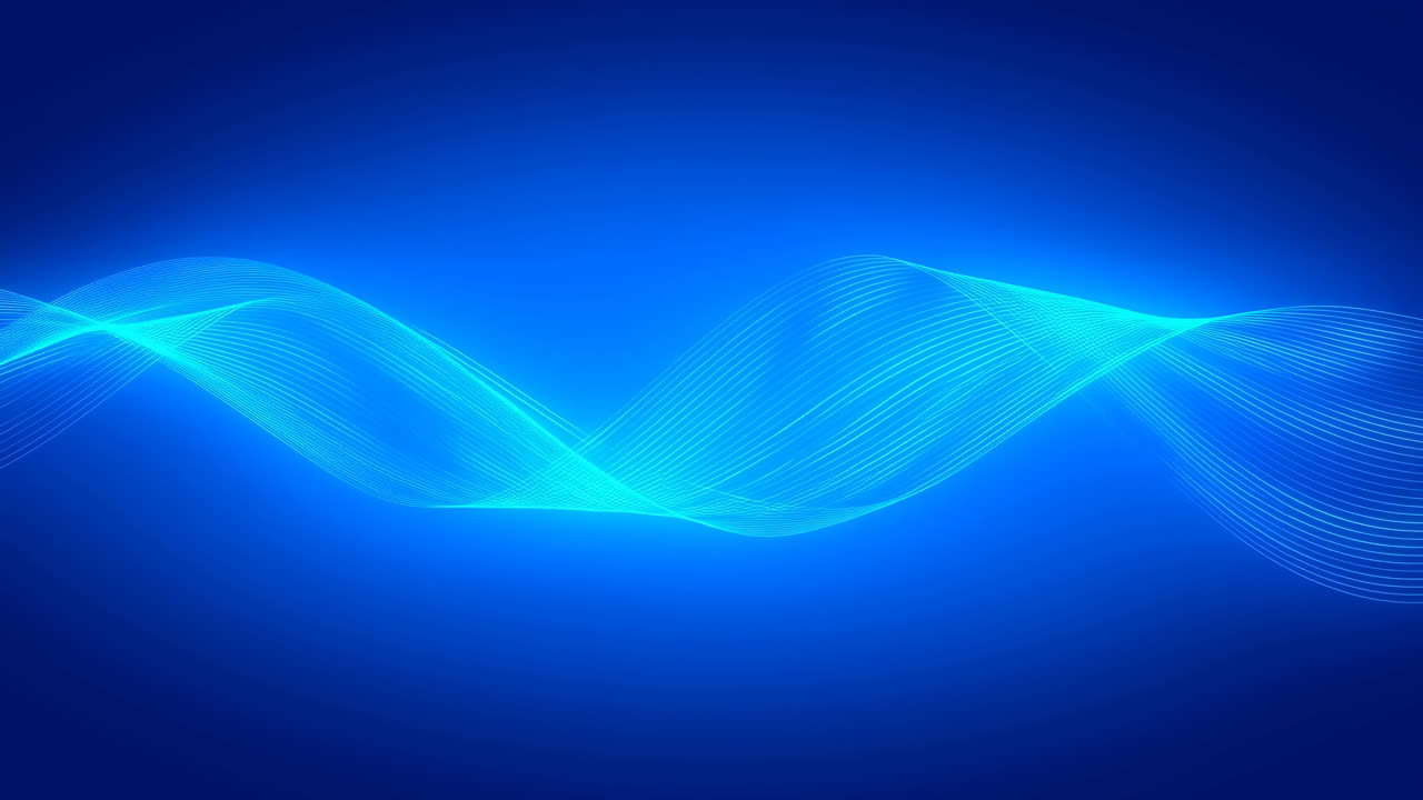 Abstract Blue Glowing Wave Lines Flowing Background