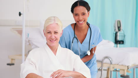 doctor and patient looking at camera