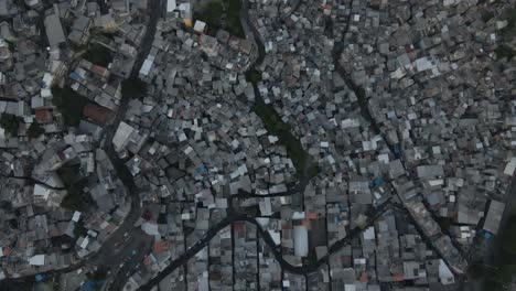 panning drone shot of favela rocinha in rio de janeiro, brazil