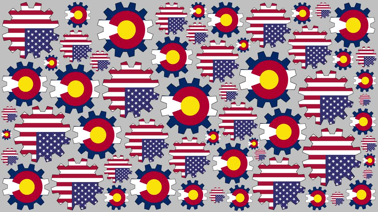 미국과 콜로라도 발 기어 회전 배경