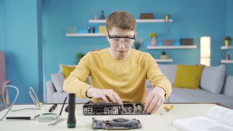 Technology and young man.