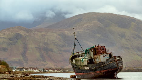 corpach wreck #2, timelapse - fort william, scottish highlands, scotland