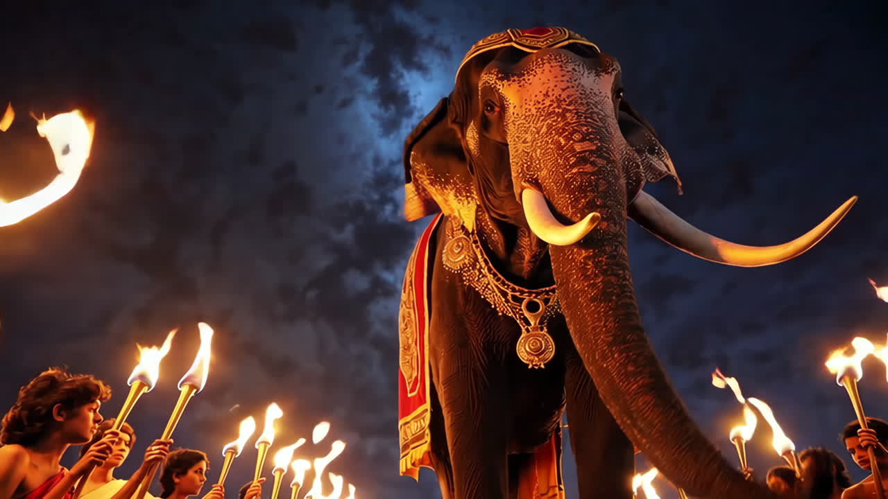 Elephant in a Festival Procession