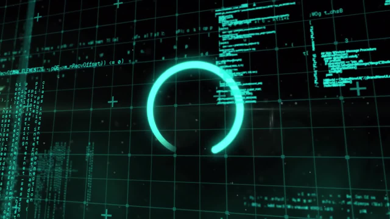 Animation of data loading ring over data processing