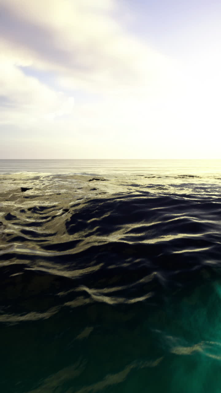 Waves dance under the warm glow of the evening sun at the ocean