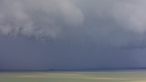 timelapse of afternoon monsoon storm as its rolling over darwin harbour, during the wet season in the afternoon