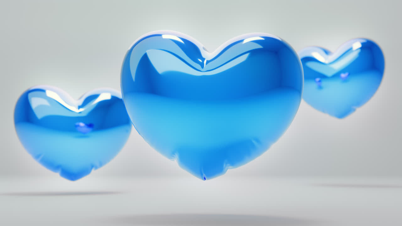 Blue Balloon Hearts