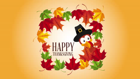 happy thanksgiving celebration with turkey