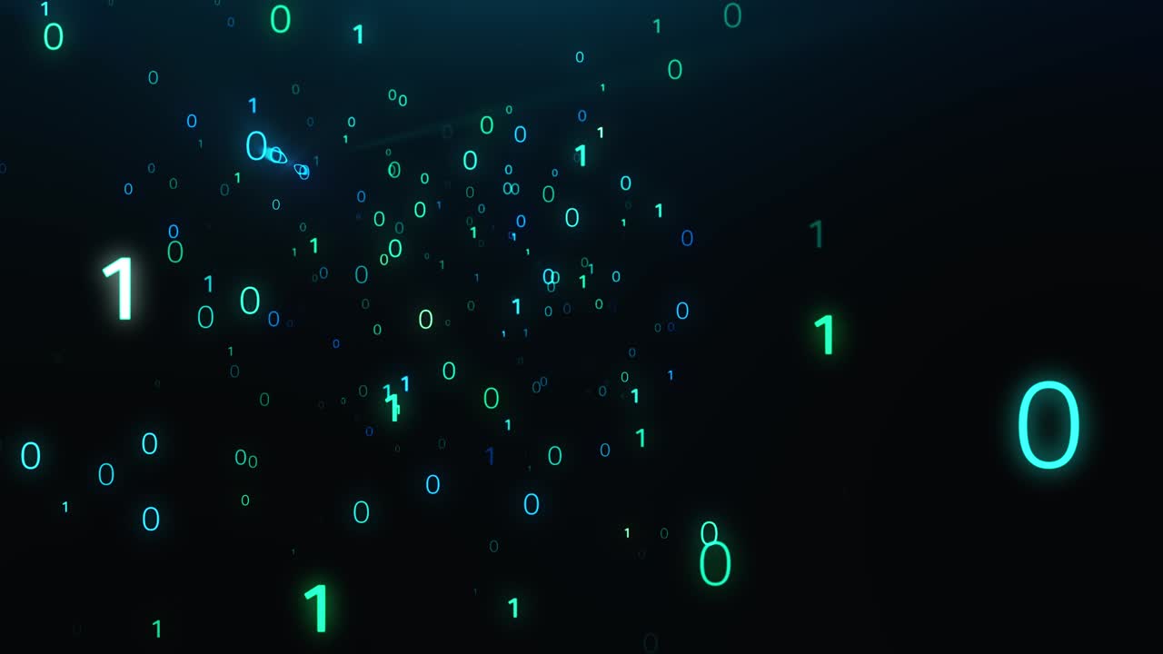 Digital blue binary data scan loop background Stok video