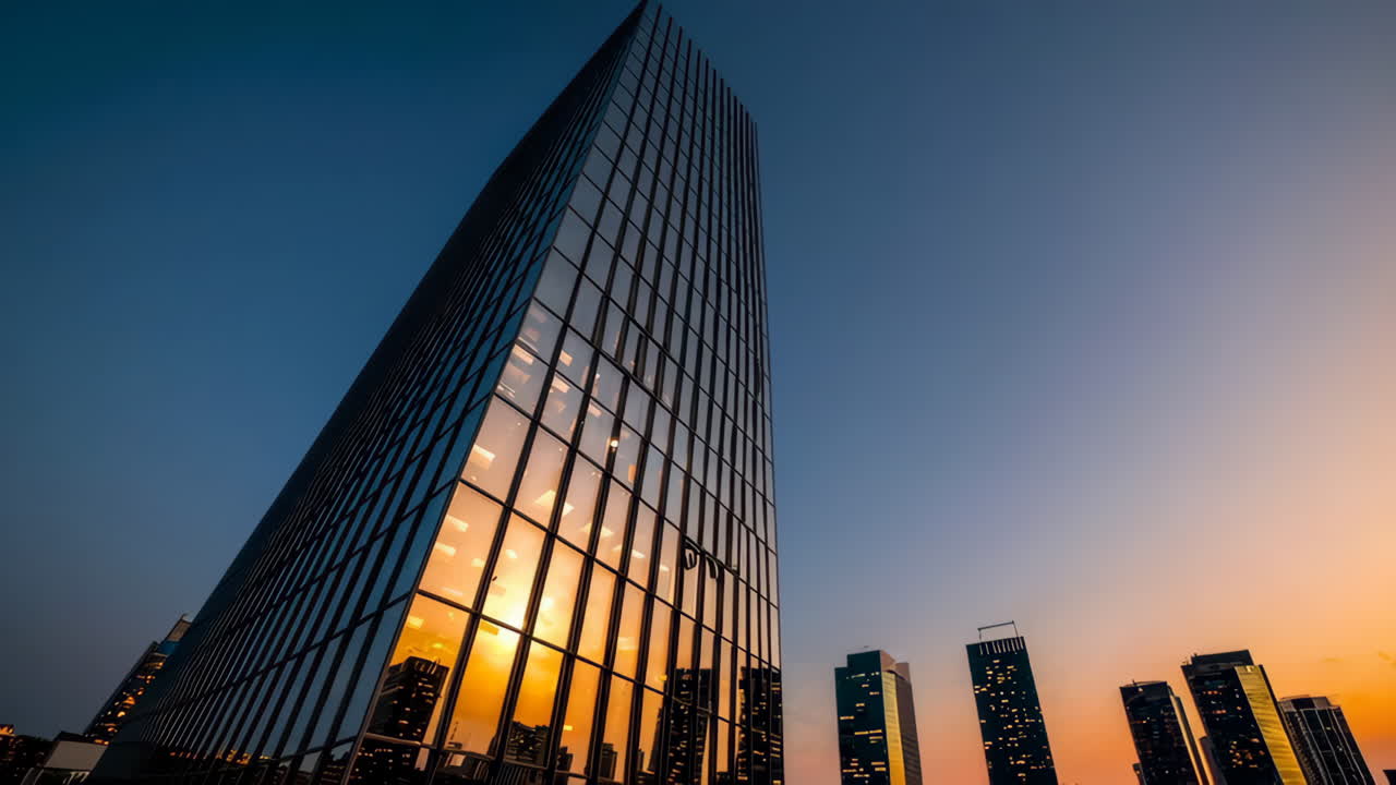 Modern Skyscraper at Sunset
