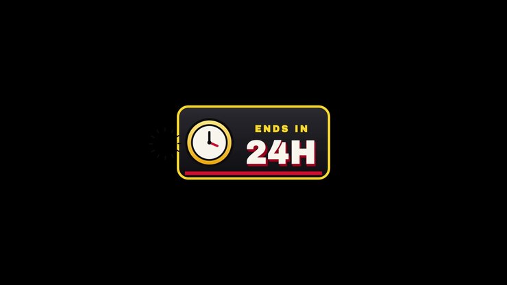 Animated Countdown Timer Graphic with Ends in 24H Text