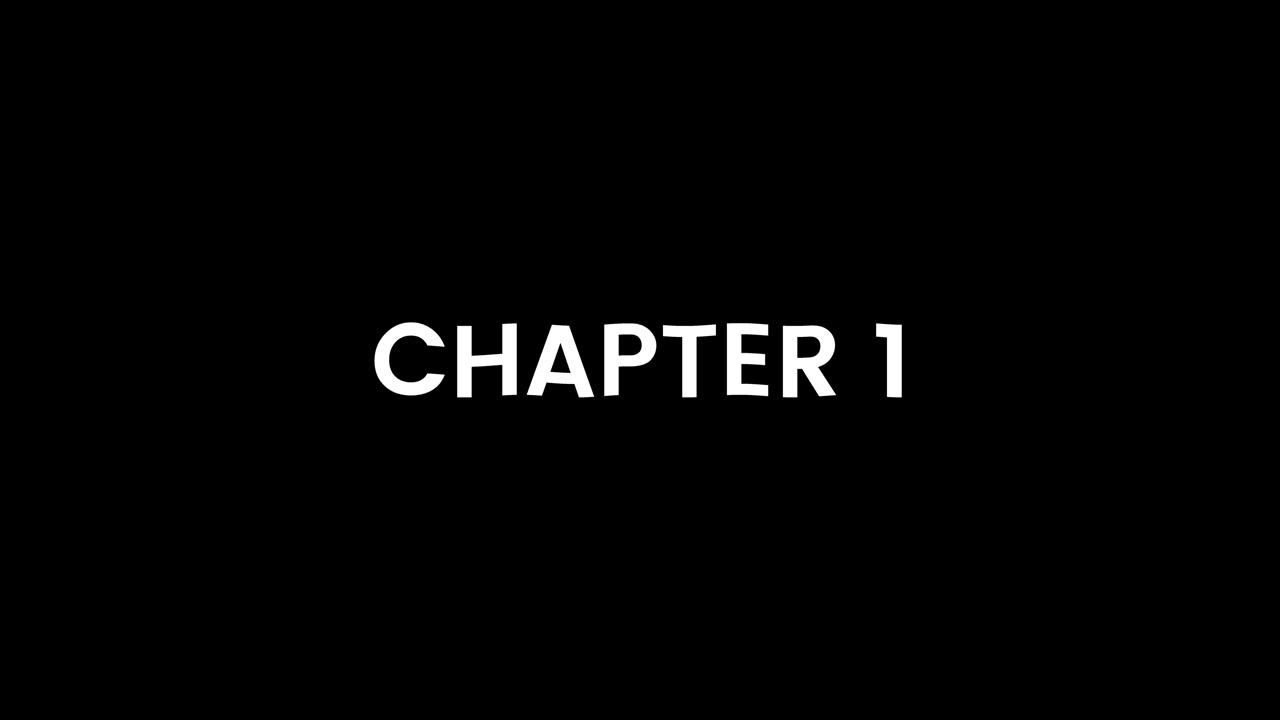 Chapter titles 1 to 3 with typewriter effect animation isolated on black background
