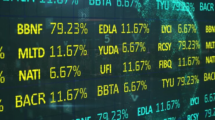 Animation of financial data processing over globe