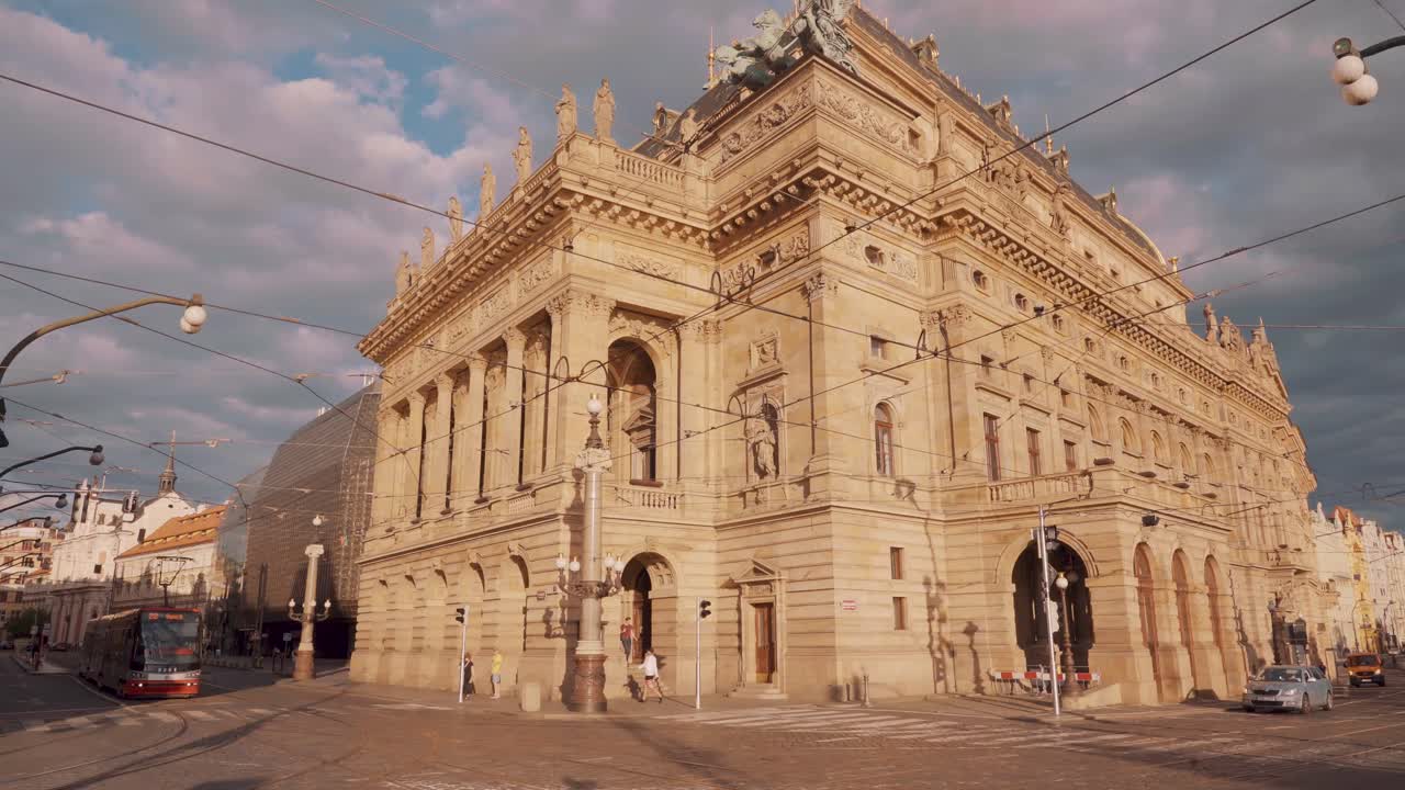 Gothic style architecture of an ancient building in the old town of Prague, Czech Republic