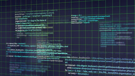 animation of financial data processing over dark background