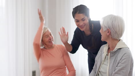 Happy-high-five,-yoga-class