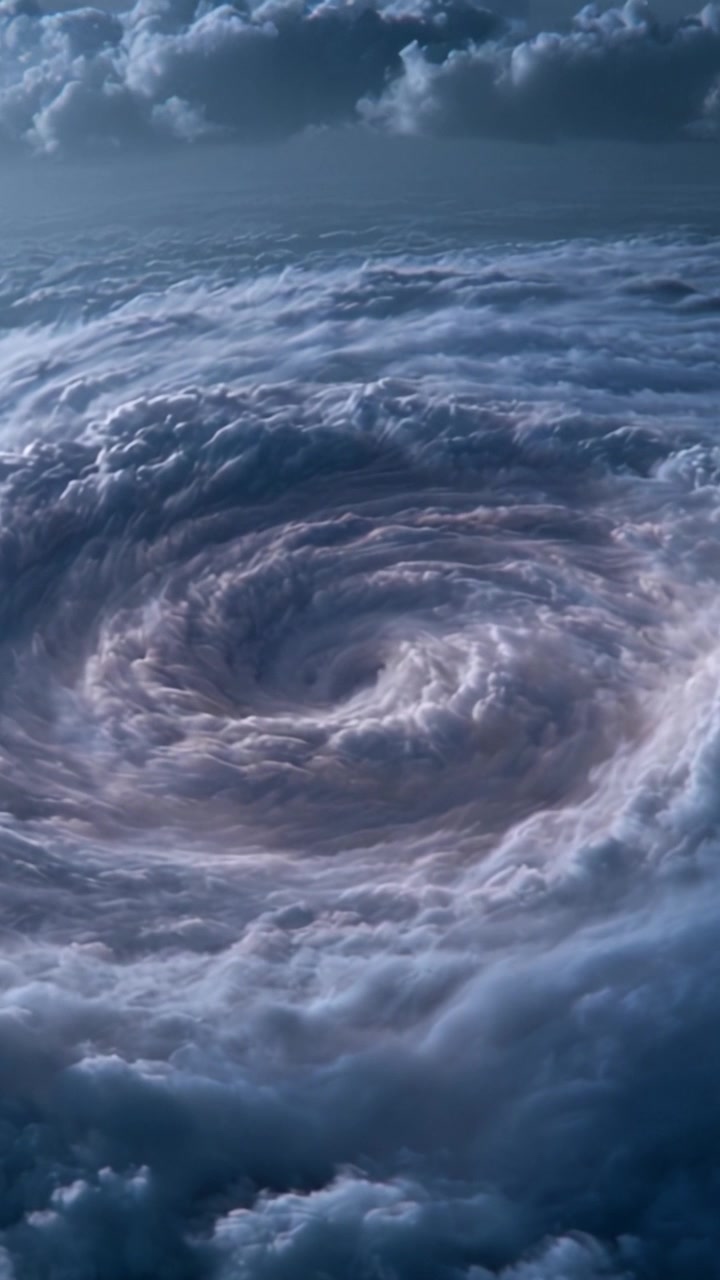 Dynamisk cyklonisk formation fanget i atmosfæriske mønstre, der fremviser den fascinerende struktur og bevægelse af et stormsystem på himlen