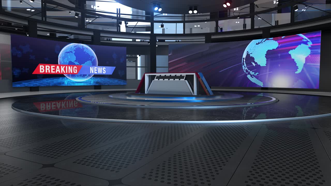 el bucle de fondo del estudio de noticias virtual en 3d
