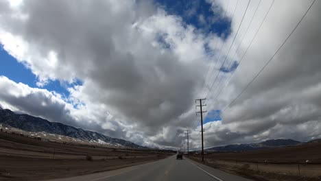 traveling on mountain road on a cloudy day