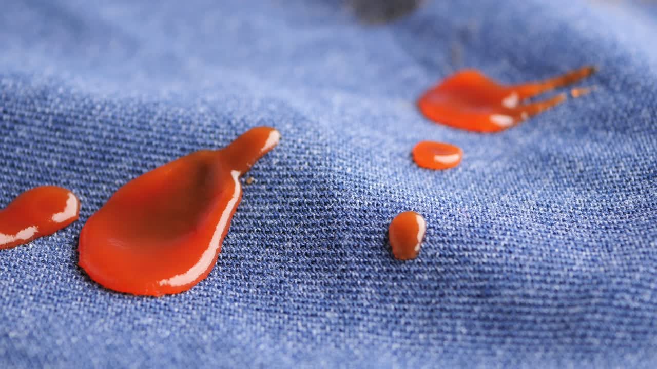 Red Sauce Stains on Denim