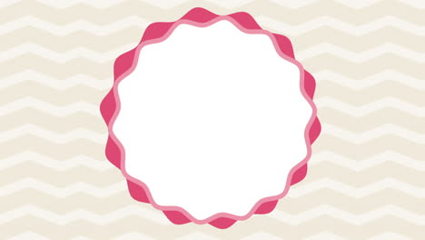 pink oval frame on chevron background