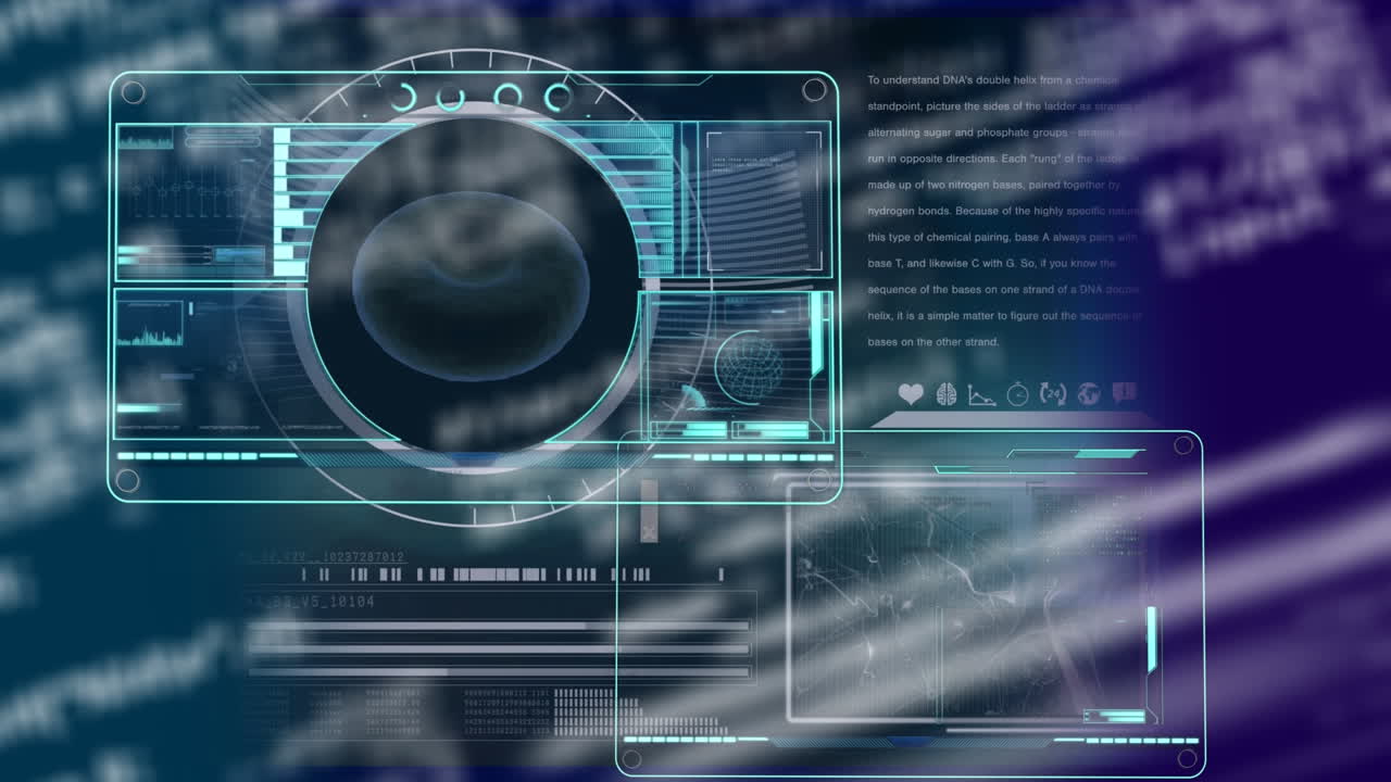 animazione della scansione del campo di applicazione e elaborazione dei dati