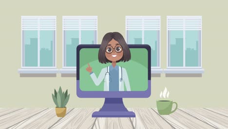doctora en animación médica de escritorio